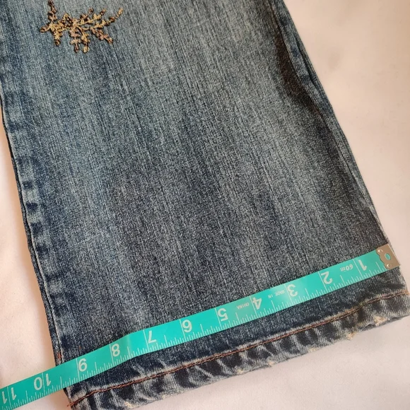 Ralph Lauren Distressed Light Blue Patchwork Jeans - Picture 11 of 14